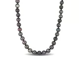 Belk & Co 18" 8-10Mm Black Tahitian Cultured Pearl Necklace W/ Silver 9Mm Ball Clasp (B Quality), White