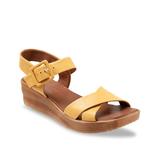 Bueno Manny Wedge Sandal | Women's | Yellow | Size EU 42 / US 11 | Sandals | Ankle Strap | Wedge