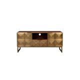 Luxury Furnitures Art Deco Brass Sideboard Wood in Brown/Yellow, Size 24.0 H x 53.0 W x 16.0 D in | Wayfair DUB4300026