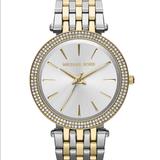 Michael Kors Accessories | Michael Kors Womens Darci Two-Tone Stainless Steel Watch 39mm. | Color: Gold/Silver/Tan | Size: Os