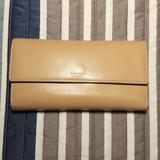 Kate Spade Bags | Kate Spade Trifold Beige Leather Wallet | Color: Cream | Size: Os