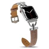 Shou Smart Watches brown - Brown Basketweave Metal Band Replacement for Apple Watch