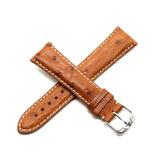 Jacques Lemans 20mm Genuine Ostrich Leather Watch Strap Brown Silver