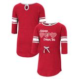 Girls Toddler Colosseum Heathered Crimson Alabama Tide Poppin Sleeve Stripe Dress