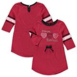 Girls Toddler Colosseum Heathered Cardinal Arkansas Razorbacks Poppin Sleeve Stripe Dress