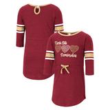 Girls Toddler Colosseum Heathered Garnet Florida State Seminoles Poppin Sleeve Stripe Dress