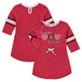 Girls Toddler Colosseum Heathered Red Wisconsin Badgers Poppin Sleeve Stripe Dress