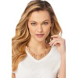 Plus Size Women's Cascading Fringe Necklace by Roaman's in Gold