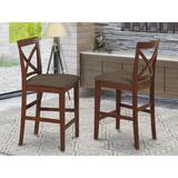 East West Furniture X-Back Counter Chair in Brown, Solid Wood | Wayfair PBS-BRN-C