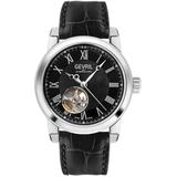 Madison Automatic Black Dial Black Leather Watch