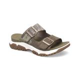 Bionica Women's Sandals TAUPE - Taupe Green & White Nailley Leather Buckle Sandal - Women