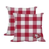 San Francisco 49ers 2-Pack Buffalo Check Plaid Outdoor Pillow Set