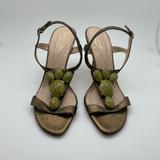 Kate Spade Shoes | Kate Spade Jeweled Sandals Size 8 | Color: Gold/Green | Size: 8