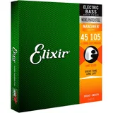 Elixir Nickel-Plated Steel 4-String Bass Strings With Nanoweb Coating, Long Scale, Light (.045-.105)