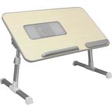 Aluratek - Adjustable Ergonomic Laptop Cooling Table with Fan - White