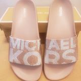 Michael Kors Shoes | Brand New Michael Kors Gilmore Slides | Color: Pink | Size: 9