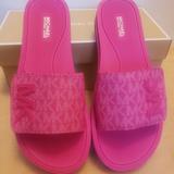 Michael Kors Shoes | Brand New Michael Kors Mk Slides | Color: Pink | Size: 8