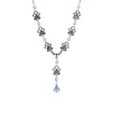 1928 Jewelry Pewter Light Blue Sapphire Beaded "a" Paw Necklace