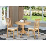 ANTI3-OAK-LC 3 Pc Kitchen Table set- Table and 2 Dining Chairs