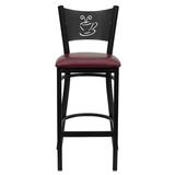 Flash Furniture Hercules Series 29" Bar Stool Upholstered/Leather/Metal/Faux leather in Black, Size 42.25 H x 18.25 W x 19.5 D in | Wayfair