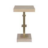 Worlds Away Bosco Square Side Table w/ Antique Brass Post Wood in Brown, Size 24.0 H x 14.0 W x 14.0 D in | Wayfair BOSCO CO