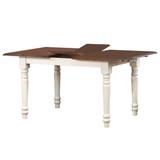 "Sunset Trading Andrews 60"" Rectangular Extendable Butterfly Leaf Dining Table, Antique White/Chestnut Brown Wood, Seats 4, 6 - Sunset Trading PK-ADW3660-AW"