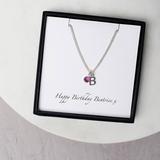 Personalised Swarovski Birthstone And Initial Necklace