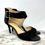 Jessica Simpson Shoes | Jessica Simpson Marrionn Black Nubuck Open Toe Ankle Strap Sandal Pump 8 | Color: Black | Size: 8