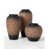 Sullivans Decor Indoor Planter Black - Black & Cocoa Brown Speckled Vase - Set of Three