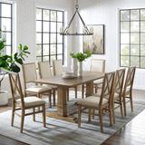 Joanna 9Pc Dining Set Rustic Brown /Creme - Table & 8 Upholstered Back Chairs - Crosley KF13069RB-RB