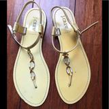 J. Crew Shoes | I Crew Genuine Patent Leather Chain Flats Sandals Made In Italy Size 9 | Color: Gold/Yellow | Size: 9