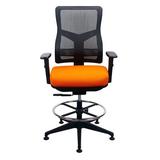 Tempur-Pedic Cooling Technology Ergonomic Drafting Chair Wood/Upholstered in Orange, Size 44.0 H x 27.0 W x 23.0 D in | Wayfair TP210EHS-ORG