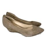 Nine West Shoes | Nine West Beige Suede Wedge Shoes Size 8m Womens Work Career Comfort Heels Rare | Color: Cream/Tan | Size: 8