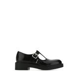 Black Leather Monk Strap Shoes - Black - Prada Flats