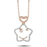 Lb Exclusive 14k Rose 0.11 Ct Diamond Star Pendant Necklace