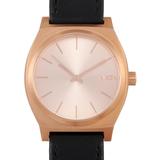 Time Teller Leather All Rose Gold 37 Mm Stainless Steel Ladies Watch A045 1932