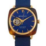 Clubmaster Iconic Acetate Gold Blue Dial Watch 19740.pya.ti.9.nnb