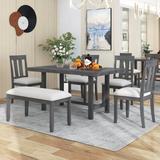 Red Barrel Studio® Dining Set Wood/Upholstered Chairs in Brown, Size 30.3 H in | Wayfair 71D9B5693A084F6C8C14F4BE2427EF2C