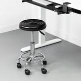 Mount-It Height Adjustable Stool w/Wheels, Backless Rolling Doctor Stools, Hydraulic Swivel Chair Plastic/Fabric in Black | Wayfair MI-930