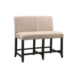 Lark Manor™ Annemijn Liu 45 Inch Counter Chair Banquet Sofa, Upholstered, Nailhead Trim, Beige Wood in Brown, Size 40.0 H x 45.0 W x 22.0 D in