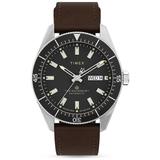 Waterbury Stainless Steel & Leather Strap Watch - Black - Timex Watches