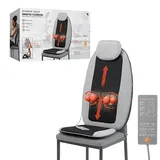 Sharper Image Massager Seat Topper 4-Node Shiatsu with Heat, One Size , Black