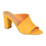 Journee Collection Womens Allea Slip-on Open Toe Mules, 11 Medium, Yellow
