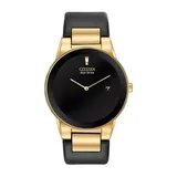 Citizen Axiom Mens Black Leather Strap Watch Au1062-05e, One Size