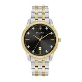Bulova Sutton Mens Two Tone Stainless Steel Bracelet Watch 98d165, One Size