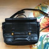 Coach Bags | Black Leather Buckle Coach Computer Bag Briefcase - Model 0546 | Color: Black/Gold | Size: Os
