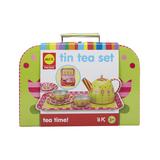 ALEX Play Tea Sets Multi - Green & Pink Pretend Tin Tea Set