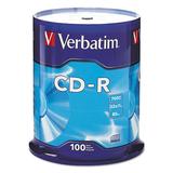 Verbatim Cd-r Recordable Disc, 700 Mb/80 Min, 52x, Spindle, Silver, 100/pack ( VER94554 )