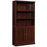 Sauder Misc Storage 3-Shelf 2-Door Tall Wood Bookcase in Cherry
