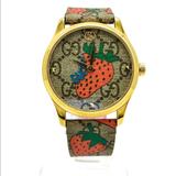 Gucci Jewelry | Gucci Watch 126.4 G Timeless Womensgold 1826234 | Color: Green/Red | Size: 7.48